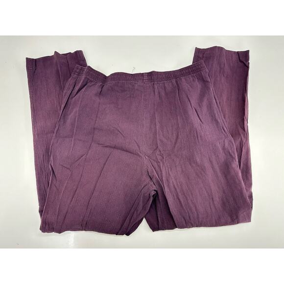 Jenny Newman Womens Pants Size 8 Petite Purple Plum Elastic Waist - Picture 7 of 11